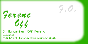 ferenc off business card